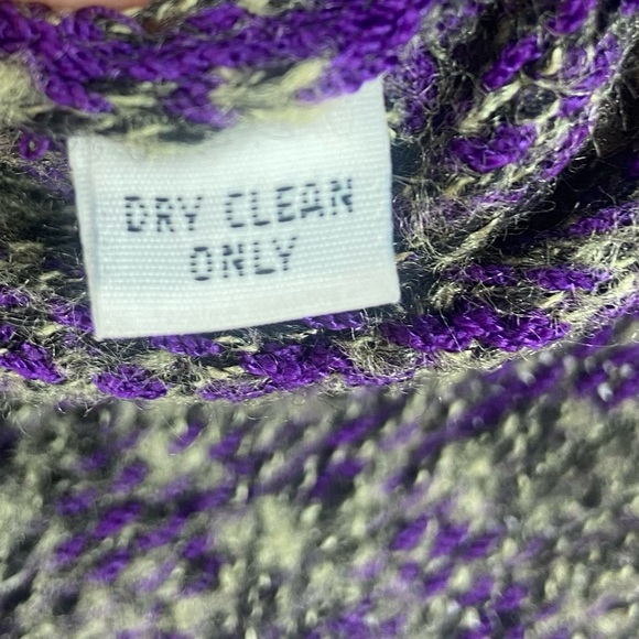 VTG Skene St. John Purple Green Pullover Sweater Zip Womens P Medium - Picture 5 of 6